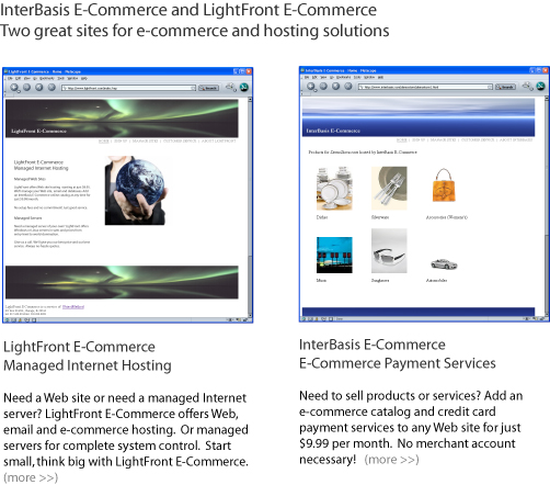 LightFront E-Commerce and InterBasis E-Commerce
